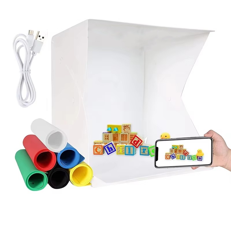 Photography Lighting Kit Portable - Kotak Lampu Lipat Portabel untuk Fotografi,