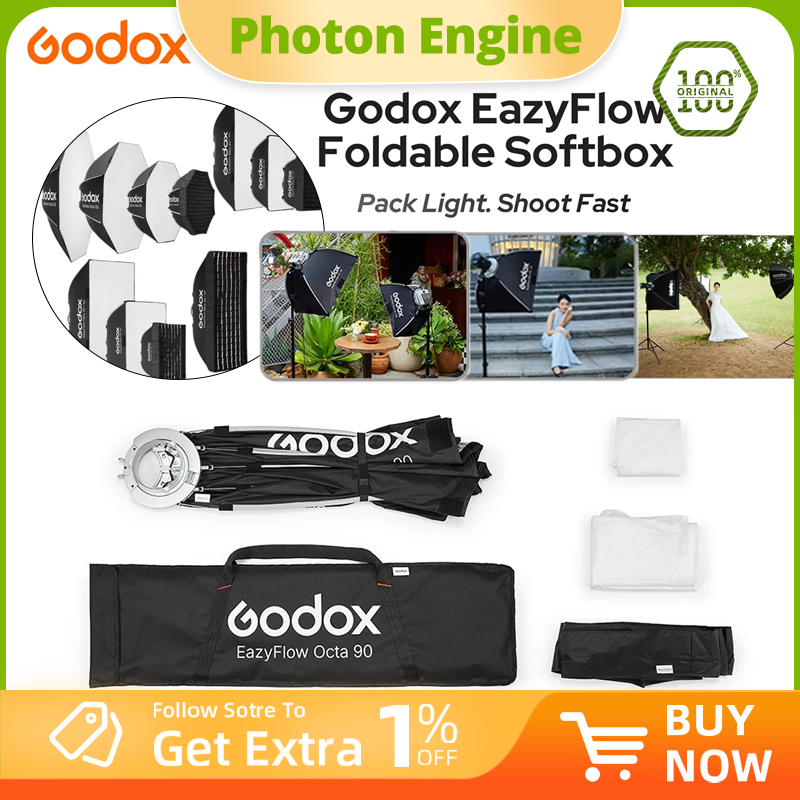 Photography Lighting Handheld - Godox Seri EazyFlow, Softbox Lipat dengan